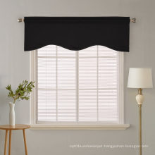 Kitchen Solid Rod Pocket Scalloped Valance Short Curtain Blackout Window Valance